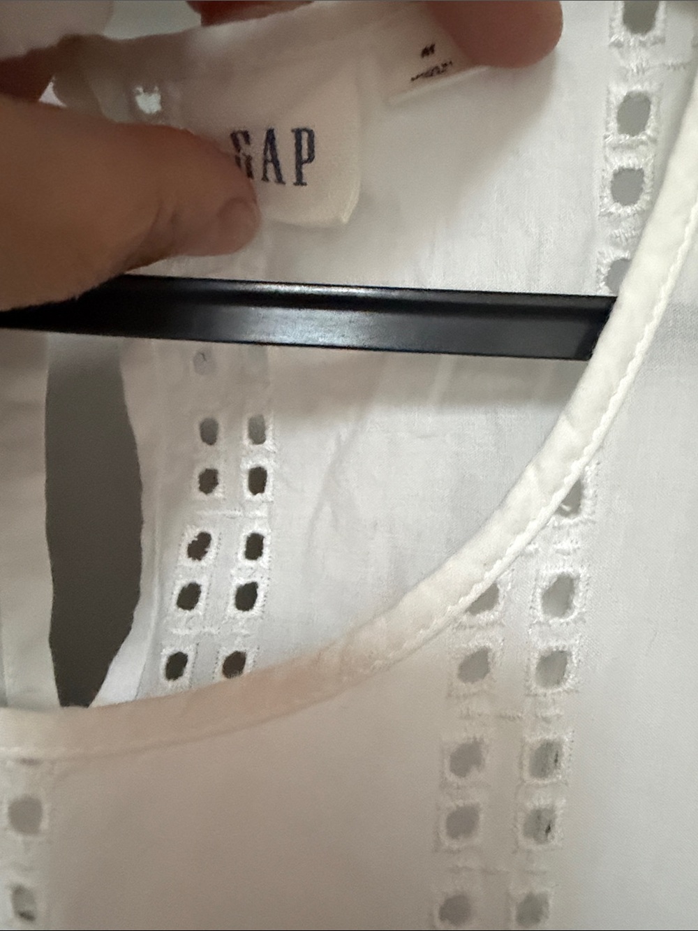 GAP White Eyelet Tie-Waist Midi Dress - Picture 5 of 5